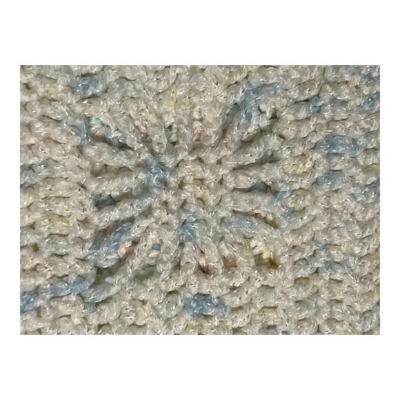 VTG Hand Crocheted Baby Blanket – Late 1990s to Early 2000s – Shimmering Pastel - Picture 4 of 5